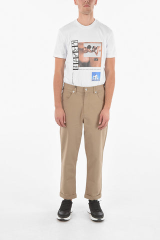 Low-Waist Pants with Cuffed Ankles