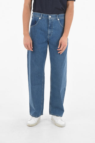Jeans Baggy Fit a 5 Tasche con Bottoni Argentati 24cm 
