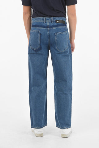 Jeans Baggy Fit a 5 Tasche con Bottoni Argentati 24cm 