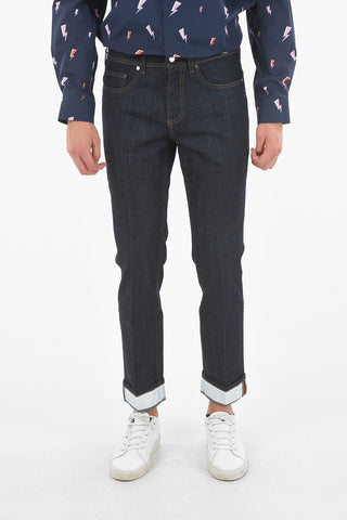 THE GODFATHER OF DENIM Skinny Jeans with Contrasting Cuffed Ankles 18cm