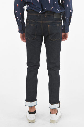 THE GODFATHER OF DENIM Skinny Jeans with Contrasting Cuffed Ankles 18cm