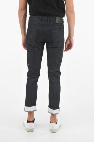 THE GODFATHER OF DENIM Jeans Super Skinny con Risvolti alla caviglia in contrasto 16cm