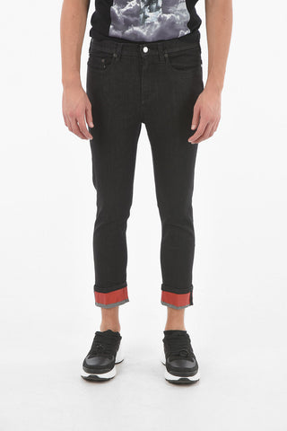 THE GODFATHER OF DENIM Super Skinny Jeans with Contrasting Hem 15cm