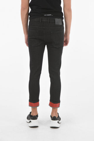 THE GODFATHER OF DENIM Super Skinny Jeans with Contrasting Hem 15cm