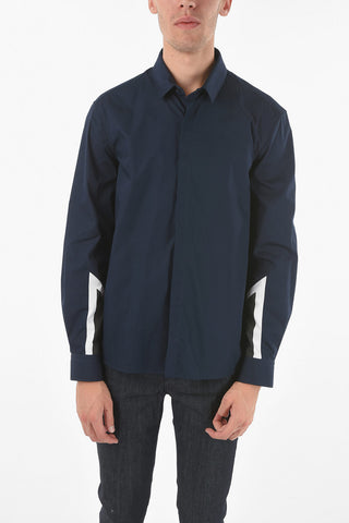 Poplin Cotton MODERNIST THUNDERBOLT Shirt with Contrasting Bands
