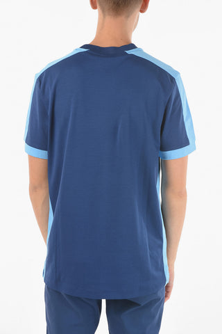 T-shirt Girocollo Con Bande Laterali A Contrasto