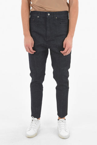 THE GODFATHER OF DENIM Raw Denim Low-crotch Jeans with Satin Side Bands 16cm