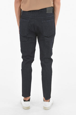 THE GODFATHER OF DENIM Raw Denim Low-crotch Jeans with Satin Side Bands 16cm