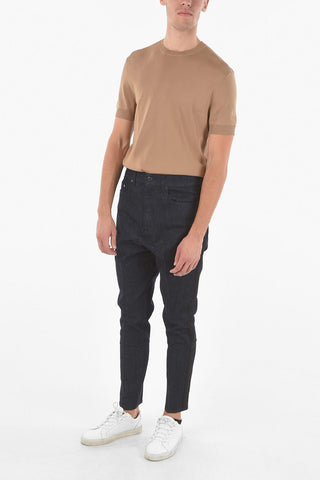 THE GODFATHER OF DENIM Raw Denim Low-crotch Jeans with Satin Side Bands 16cm