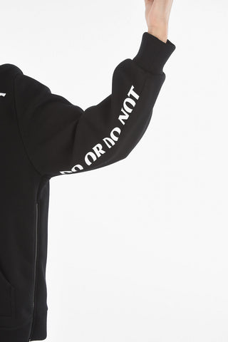 Neoprene DO OR DO NOT Crew-neck Sweatshirt with Double Side zip