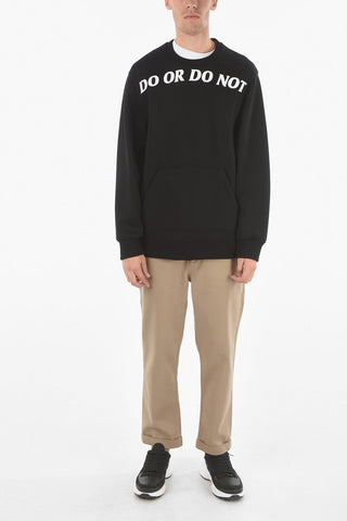 Neoprene DO OR DO NOT Crew-neck Sweatshirt with Double Side zip