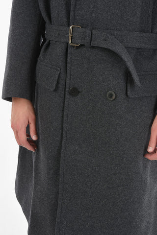 Cappotto Doppiopetto Oversize Fit Con Cintura