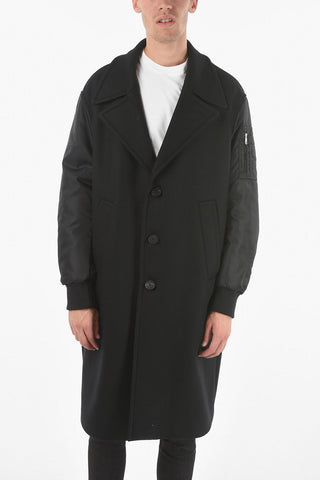 Wool And Nylon Oversized Coat