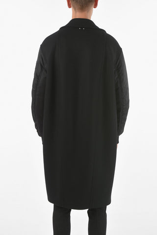 Wool And Nylon Oversized Coat