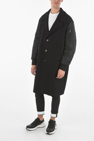 Wool And Nylon Oversized Coat