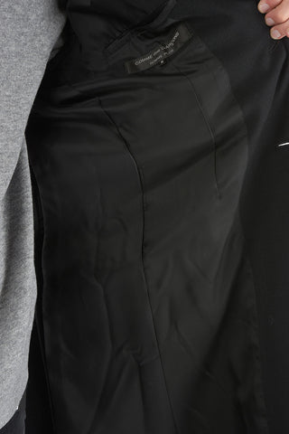 HOMME PLUS Lined Wool Coat with Raw-cut Detailings