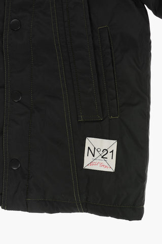 Piumino a 2 tasche con logo ricamato