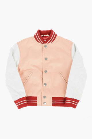 Snap Buttons Leather Bomber