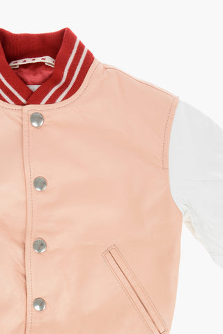 Snap Buttons Leather Bomber