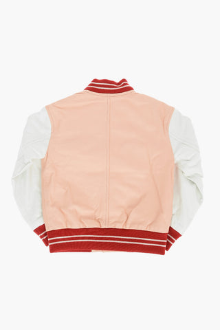 Snap Buttons Leather Bomber