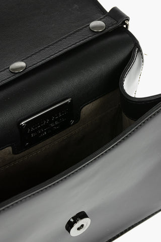 EST.1978 patent leather BLACK PLAIN mini shoulder bag