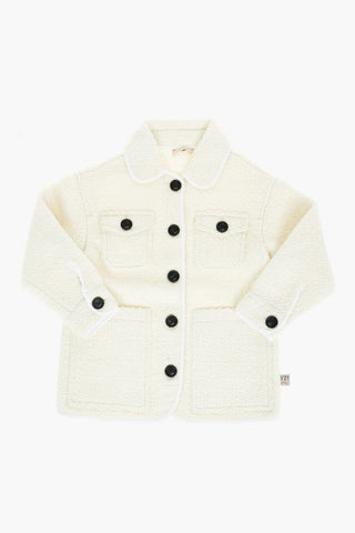double breast pocket bouclè jacket