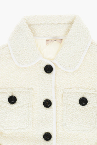 double breast pocket bouclè jacket