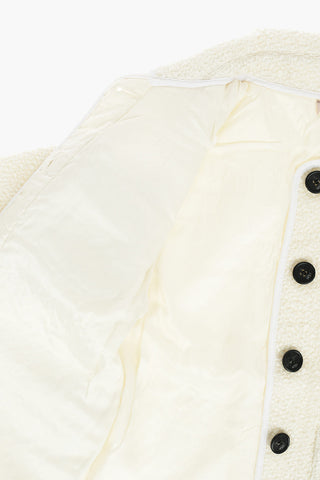 double breast pocket bouclè jacket