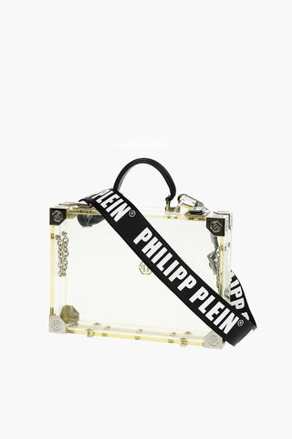 sheer rigid handbag with removable shoulder strap
