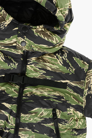 giubbotto camouflage imbottito con cappuccio removibile