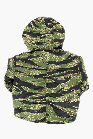 giubbotto camouflage imbottito con cappuccio removibile