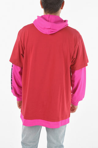 T-shirt Con Cappuccio YOUR LOGO HERE Doppio Strato A Maniche Lunghe 