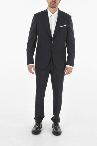 Virgin Wool Blend CONSTRUCTED Suit with Narrow Notch Lapel