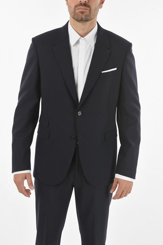 Virgin Wool Blend CONSTRUCTED Suit with Narrow Notch Lapel