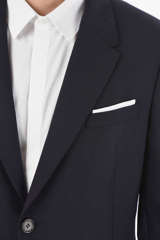 Virgin Wool Blend CONSTRUCTED Suit with Narrow Notch Lapel