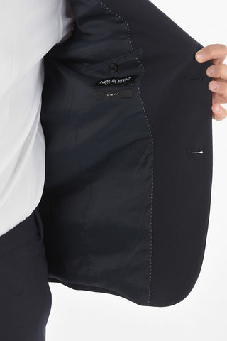 Virgin Wool Blend CONSTRUCTED Suit with Narrow Notch Lapel