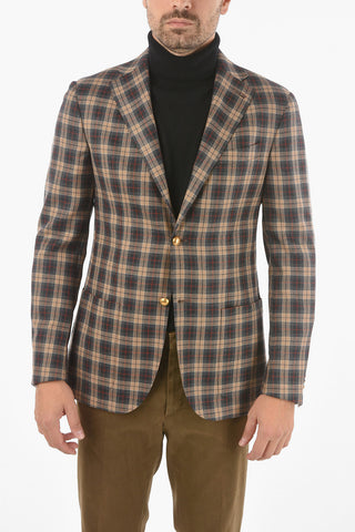 CC COLLECTION Half-lined REFINED Checkered Virgin Wool Blazer