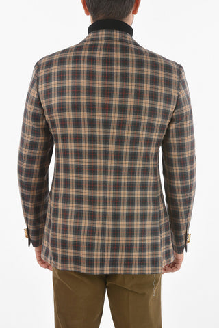 CC COLLECTION Half-lined REFINED Checkered Virgin Wool Blazer
