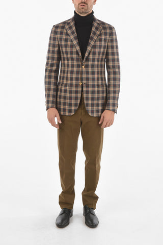 CC COLLECTION Half-lined REFINED Checkered Virgin Wool Blazer