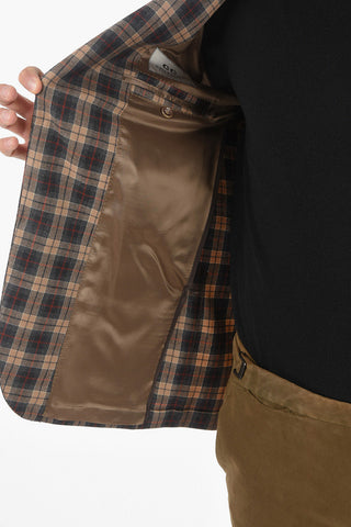 CC COLLECTION Half-lined REFINED Checkered Virgin Wool Blazer