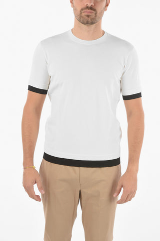 Short Sleeve Crew Neck TRAVEL Sweater with Contrast Finishes