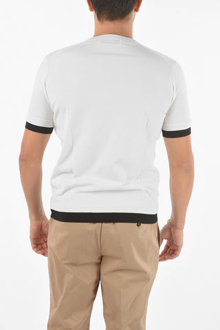 Short Sleeve Crew Neck TRAVEL Sweater with Contrast Finishes