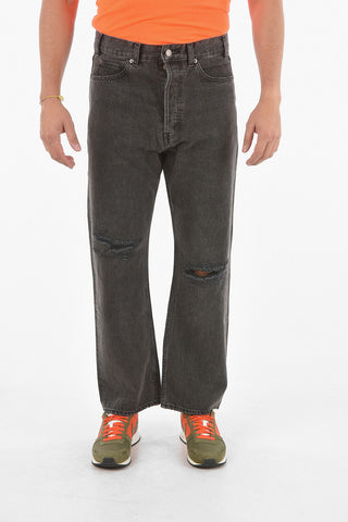 Jeans 5 Tasche Bootcut in Denim Distressed