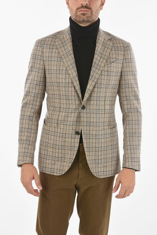 Gate Plaid Pattern Blazer with Pocket