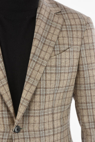 Gate Plaid Pattern Blazer with Pocket