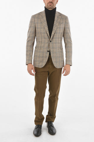 Gate Plaid Pattern Blazer with Pocket