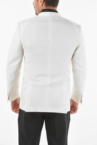 Blazer 1 Bottone TUXEDO in Motivo Camou Tono su Tono con Revers Sciallato