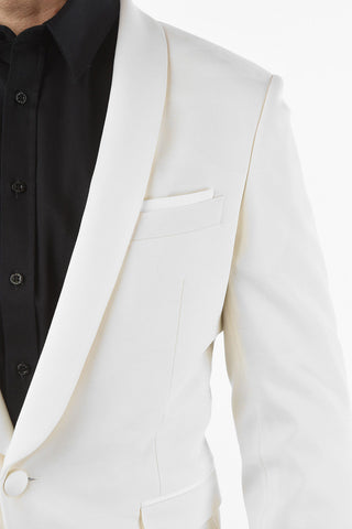 Blazer 1 Bottone TUXEDO in Motivo Camou Tono su Tono con Revers Sciallato