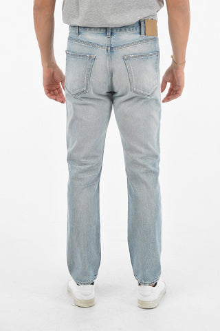Jeans 5 Tasche Slim Fit in Denim Dèlavè