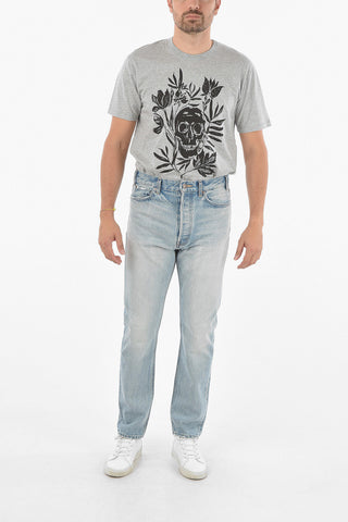 Jeans 5 Tasche Slim Fit in Denim Dèlavè